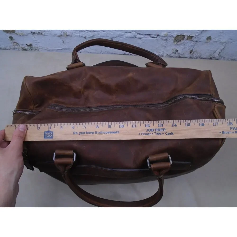 MOORE & GILES “NetJets” Edition Heavy Leather Duffel EUC Durable Weekend Travel
